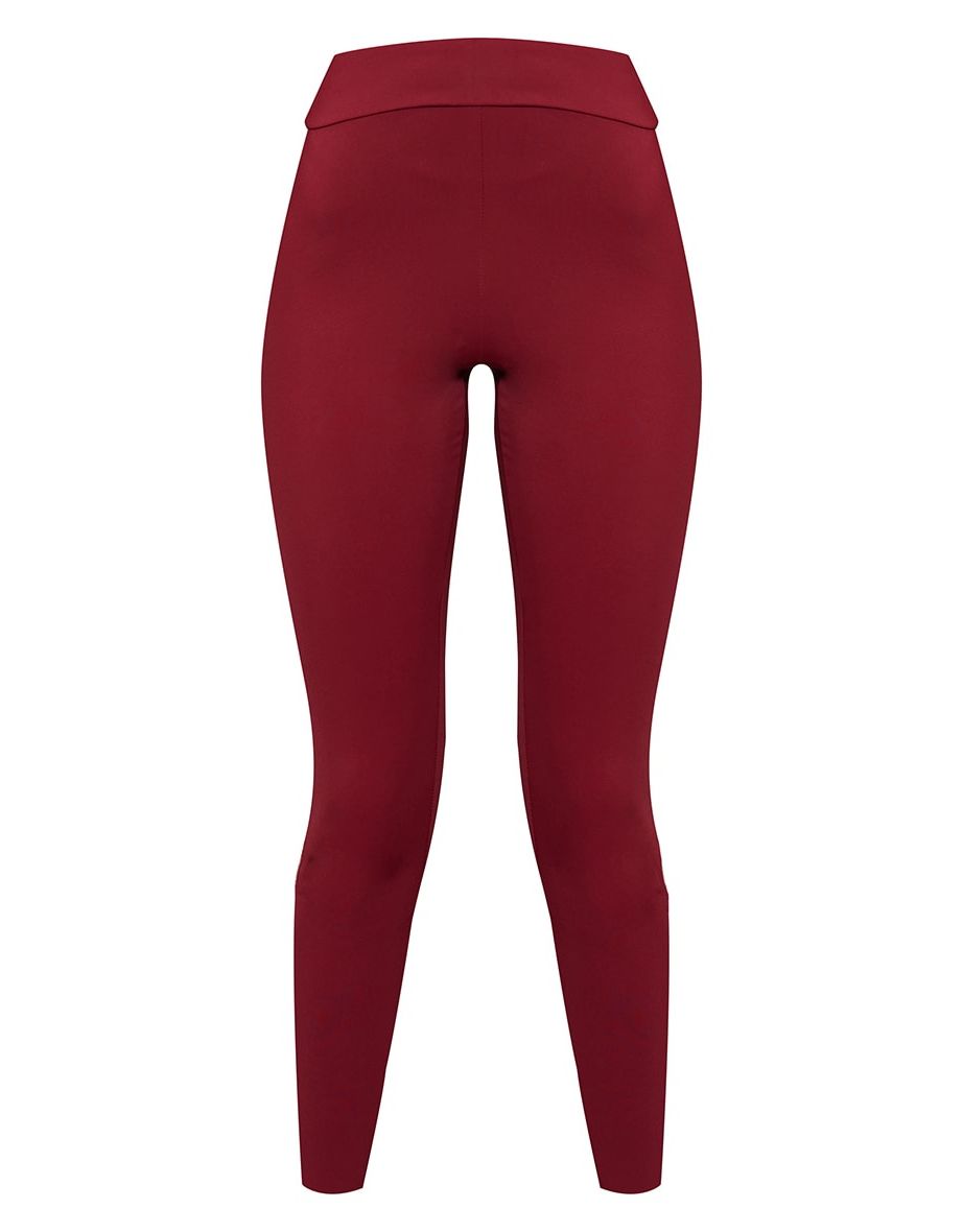 Cherry Red Brushed Sculpt Ruched Bum High Waist Sport Leggings - 4