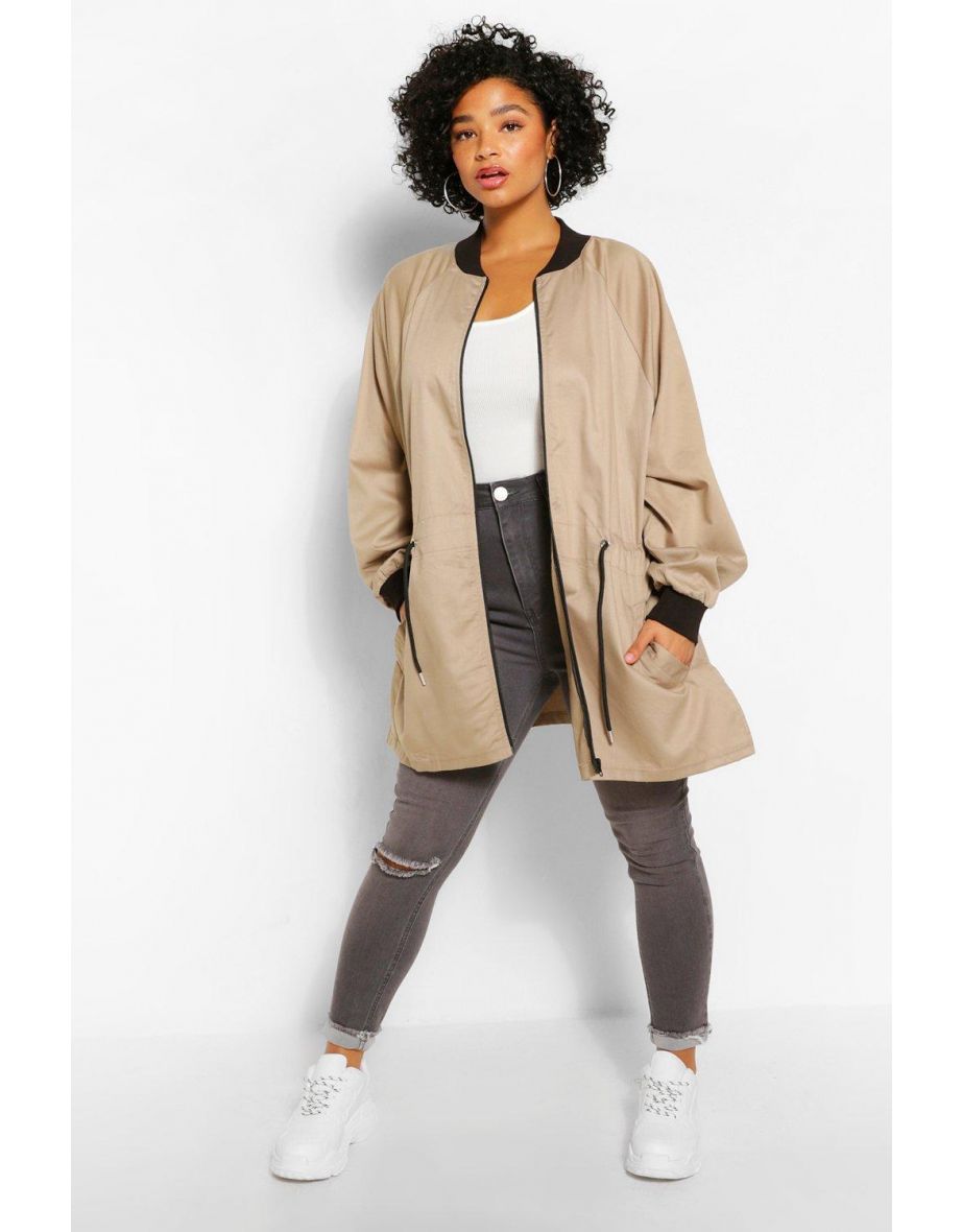 Plus Longline Bomber - stone