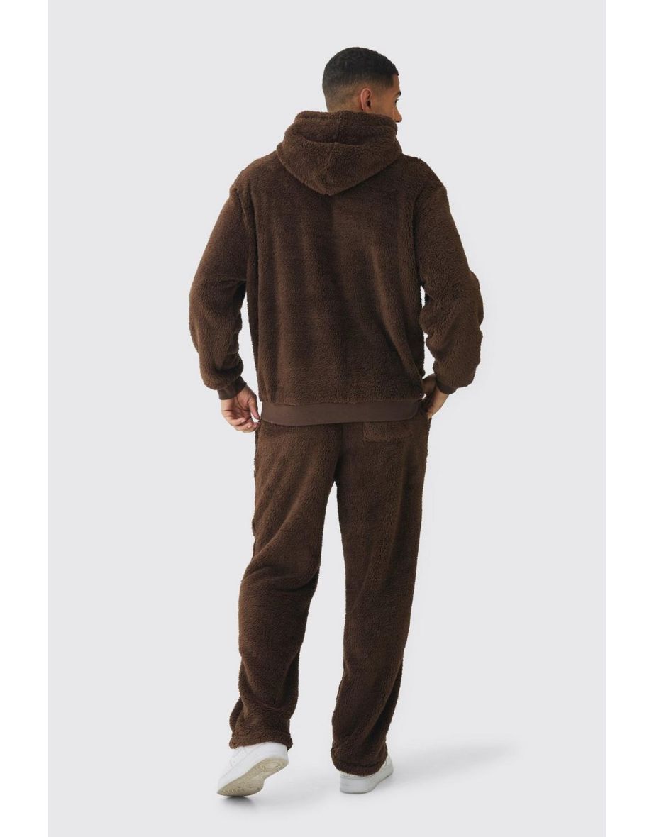 Oversized Teddy Borg Hoodie - chocolate - 2