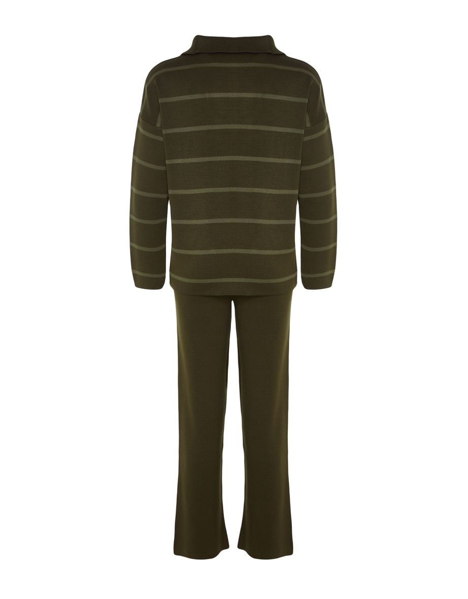 Khaki Wide Fit Knitwear Two Piece Set - 7