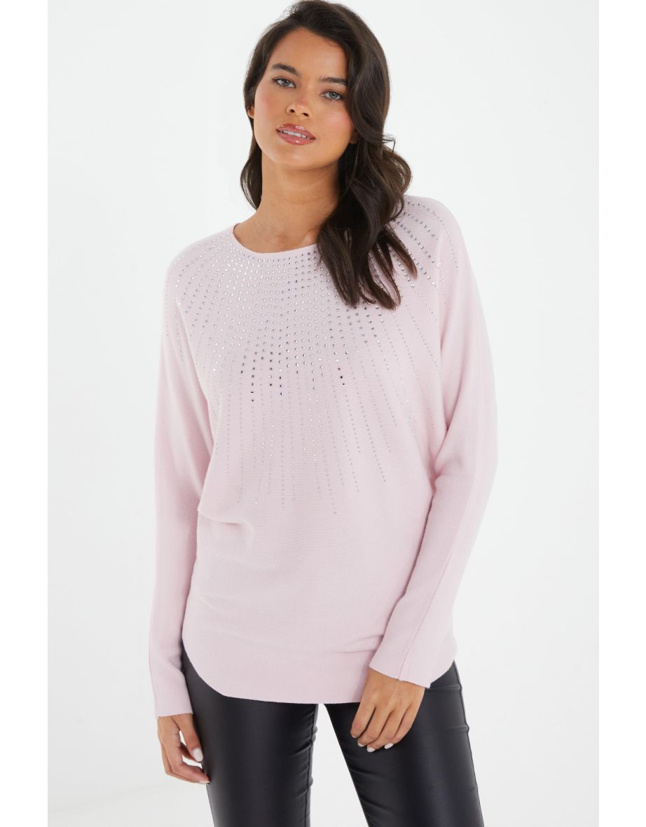 Warehouse diamante hotsell embellished jumper