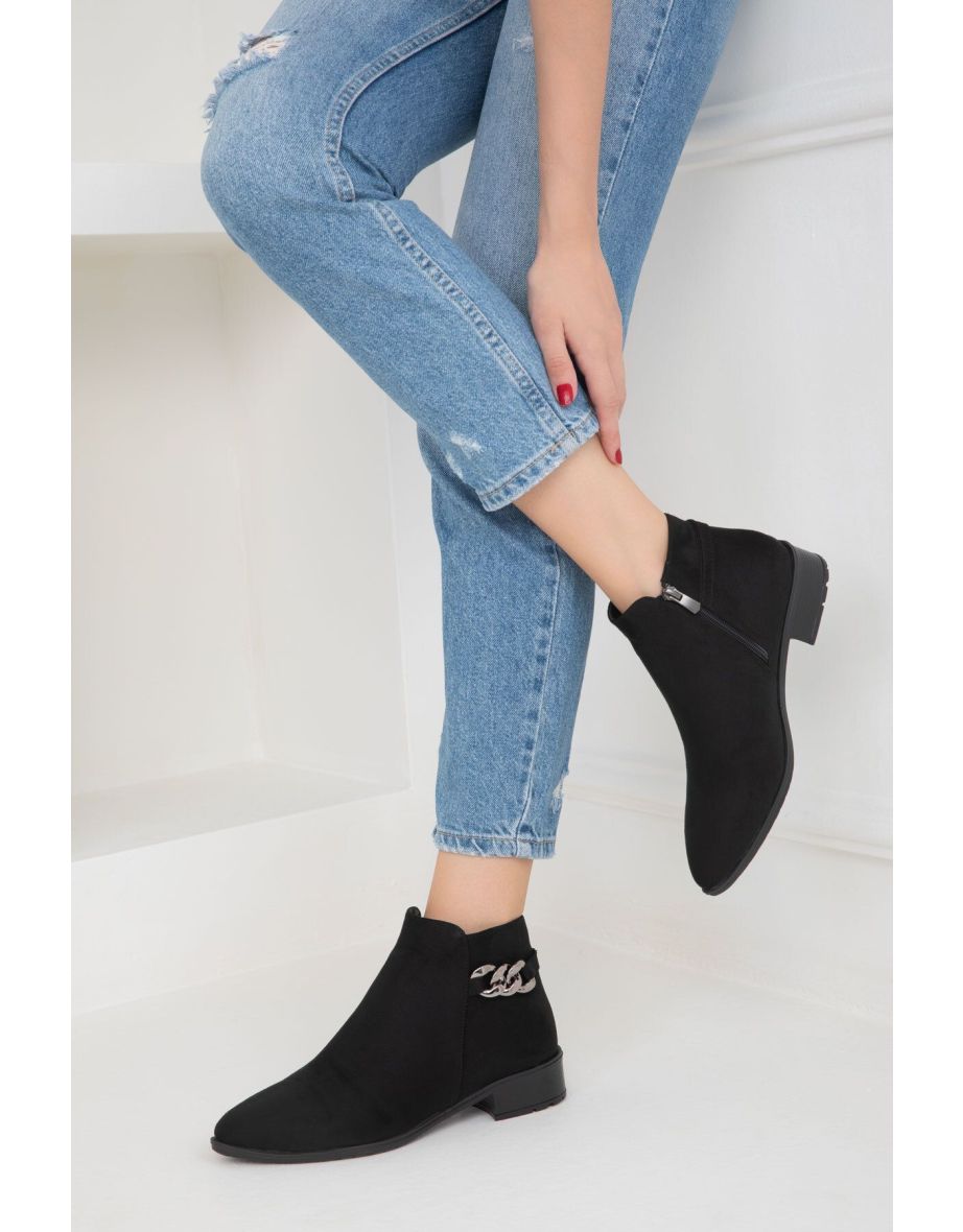 Black Suede-Platinum Women's Boots & Bootie