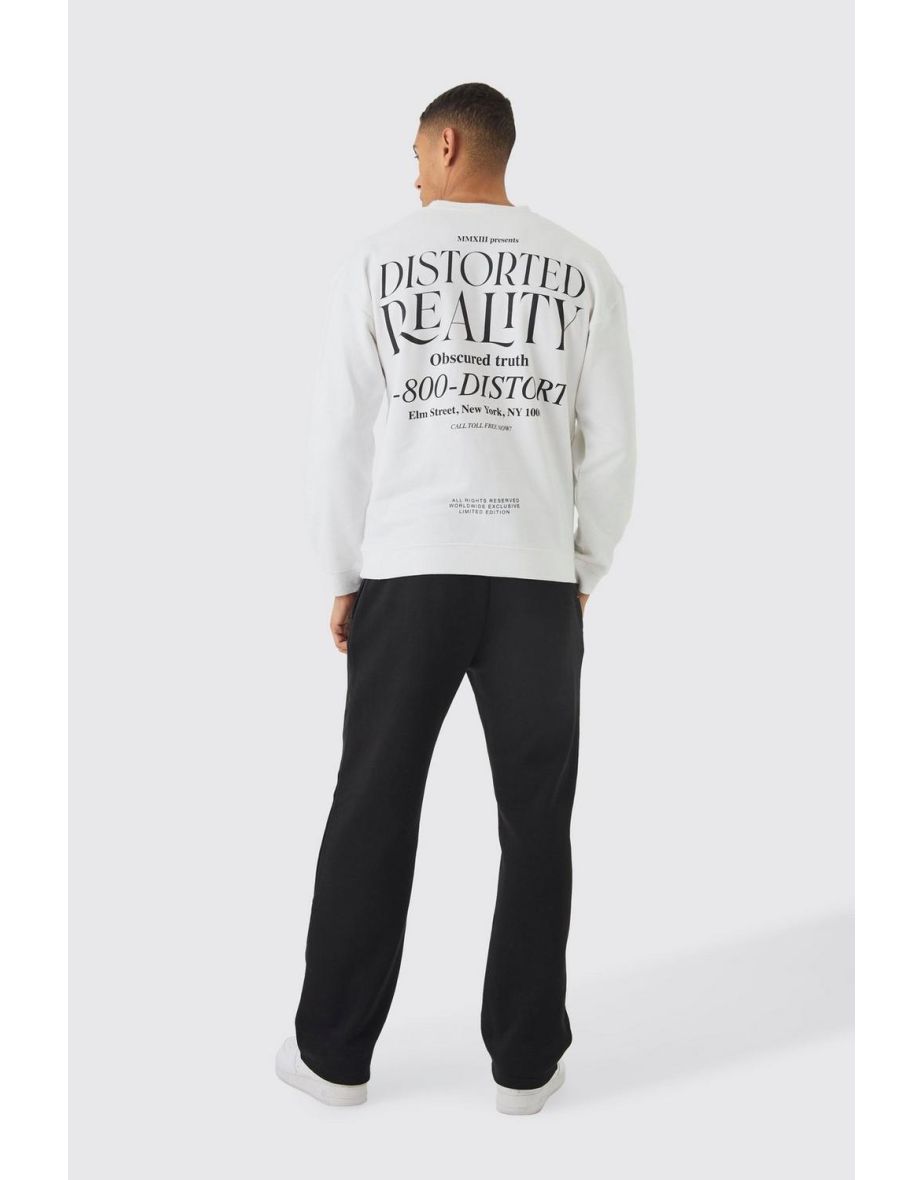 Distorted Reality Text Graphic Sweatshirt - white - 2