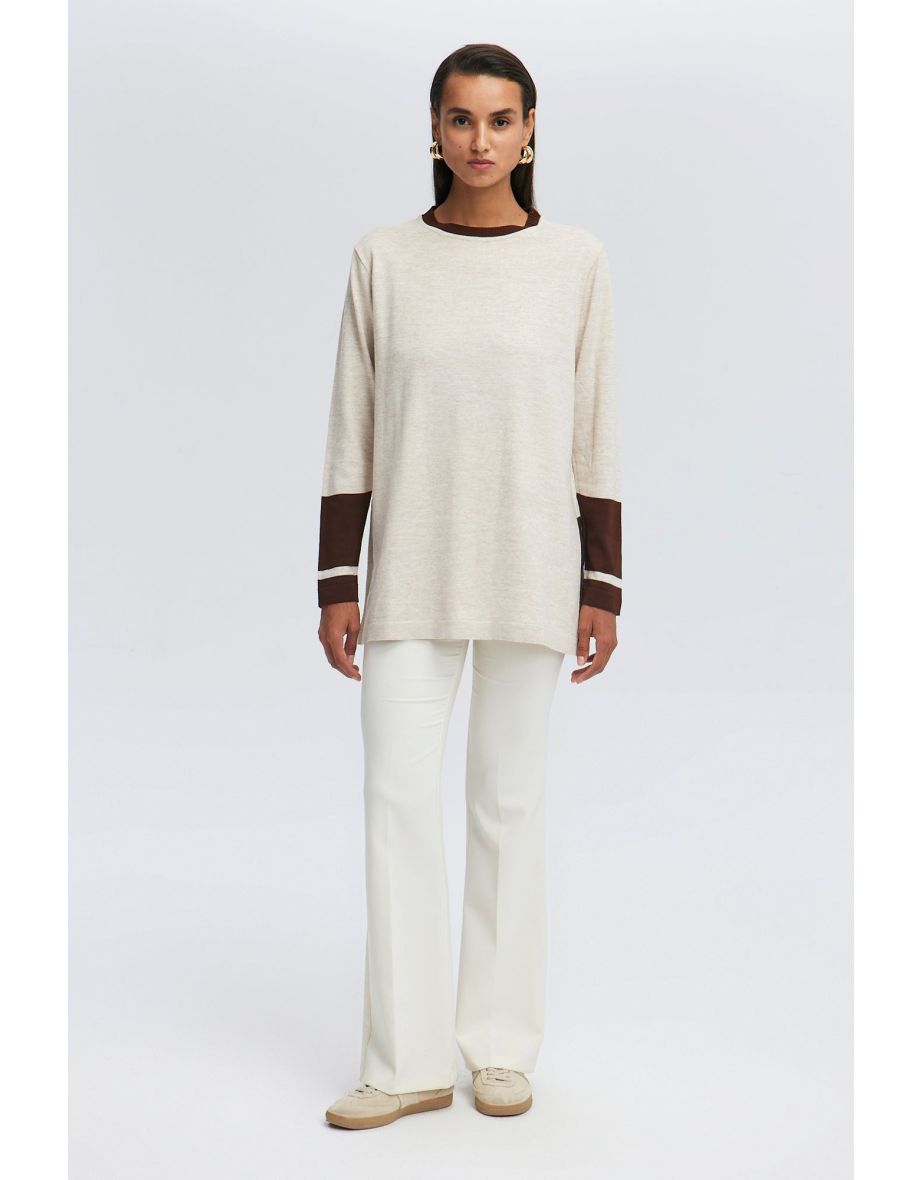COLOR BLOCKED KNITWEAR TUNIC