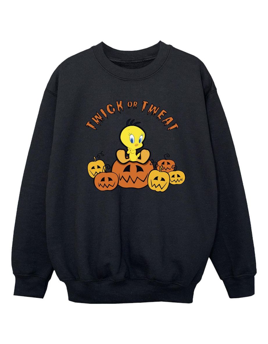 Looney Tunes Girls Twick Or Tweat Sweatshirt - Black