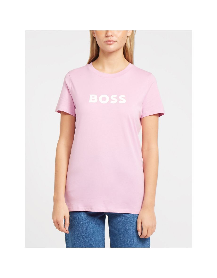 Women's Hugo Boss Logo Printed T-Shirt in Purple