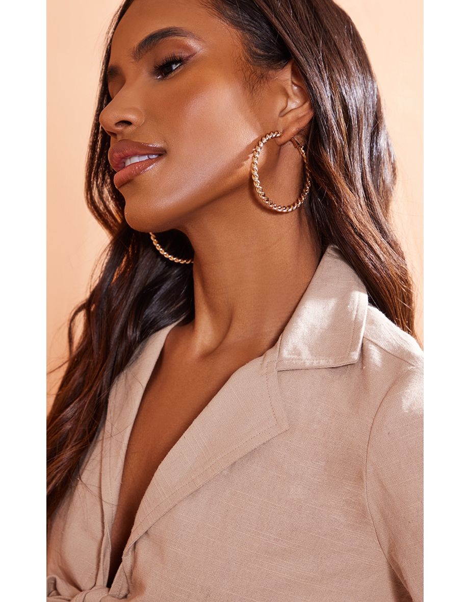 Tight gold sale hoop earrings