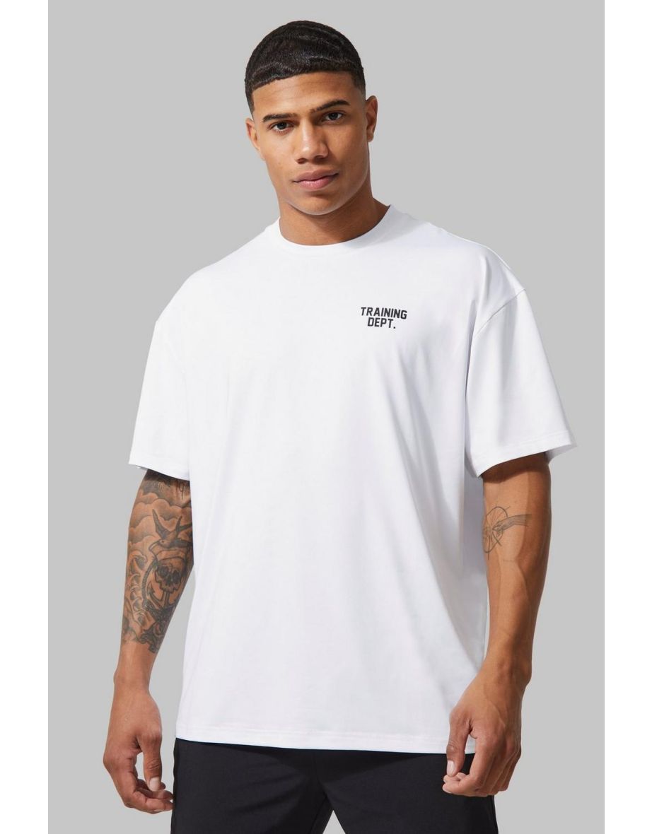 Man Active Training Dept Performance Oversized T Shirt - white - 2