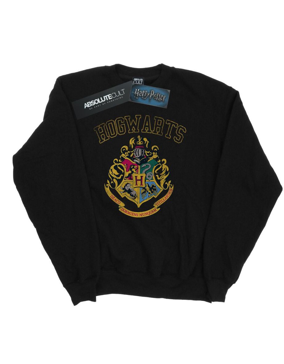 Harry Potter Girls Varsity Style Crest Sweatshirt - Black