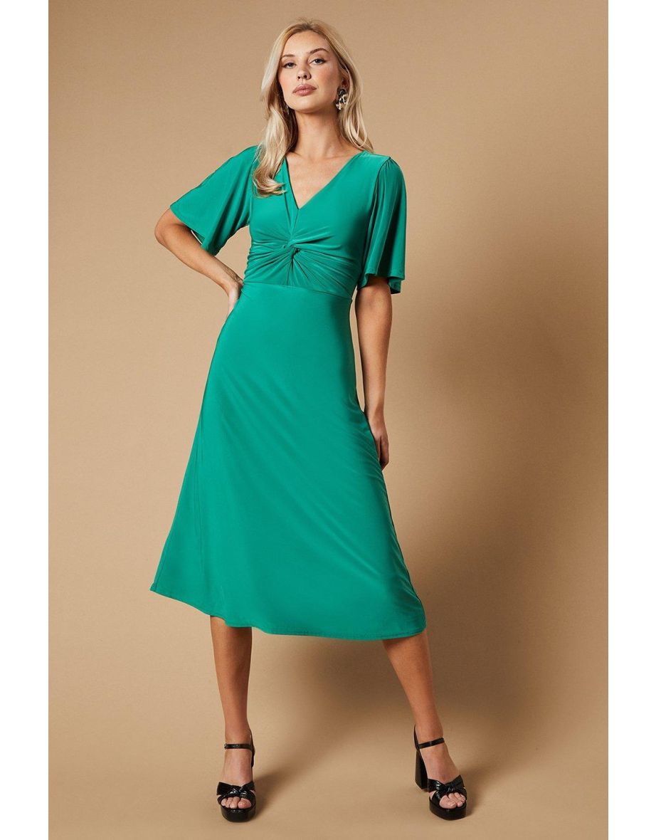 Occasion Double Jersey Twist Midi Dress