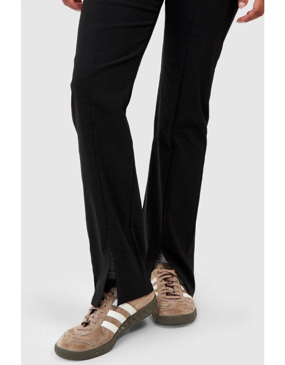 Petite Bengaline Split Front Stretch Trouser - black - 3