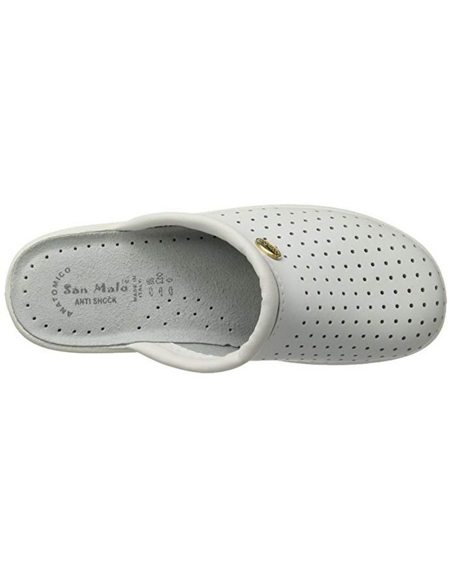 Dek Womens/Ladies Coated Leather Clogs - White - 3