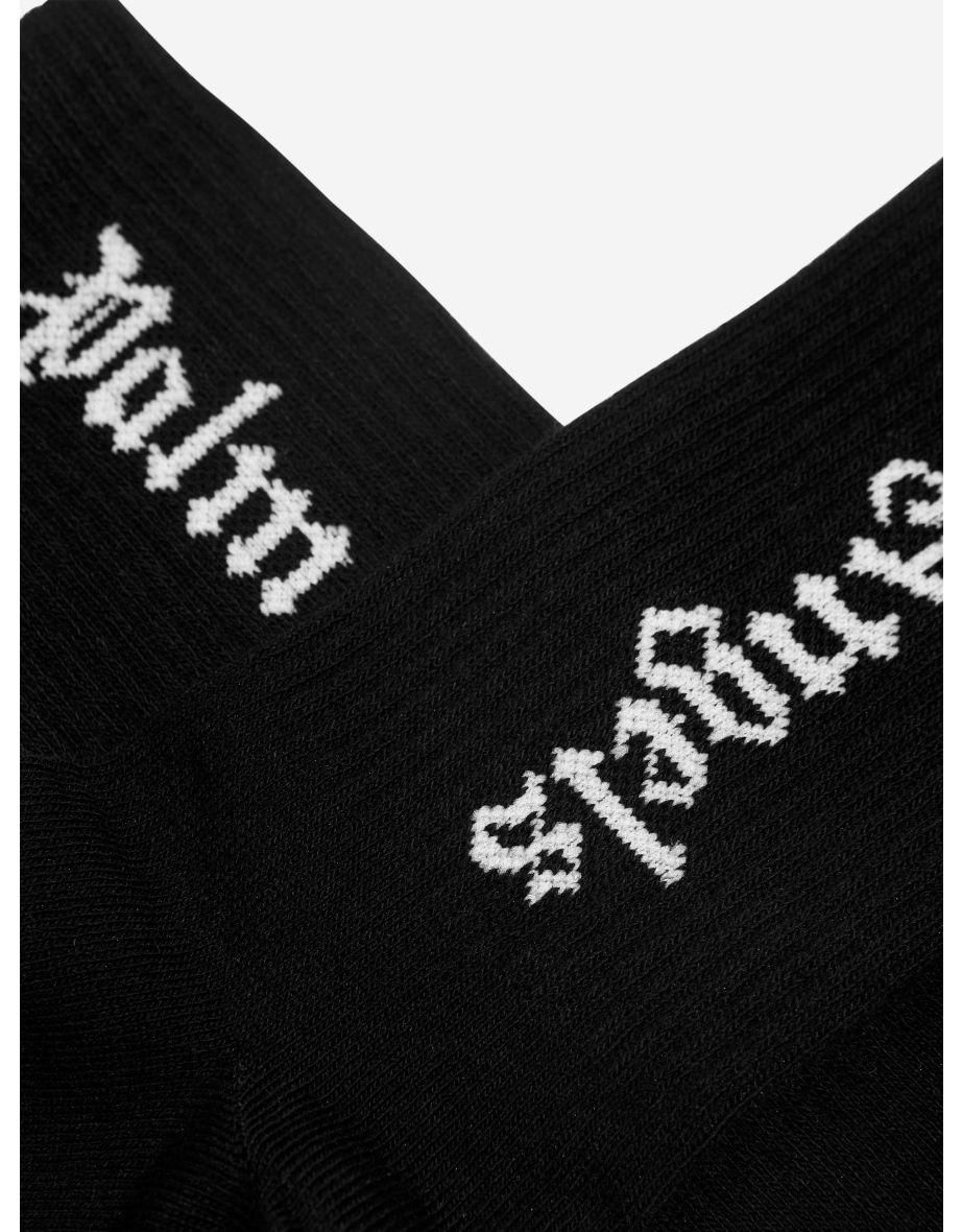 Boys Logo High Socks in Black - 3