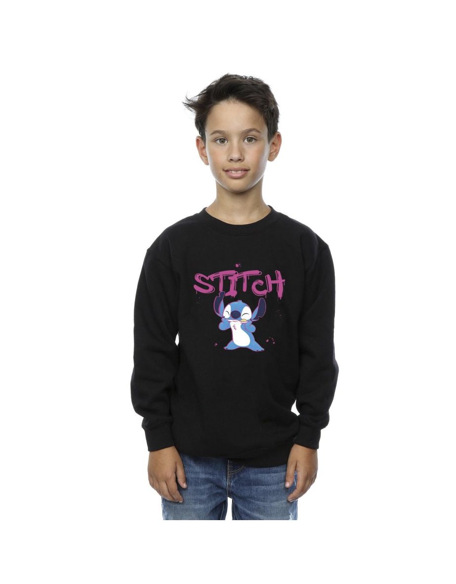 Disney Boys Lilo And Stitch Graffiti Sweatshirt - Black
