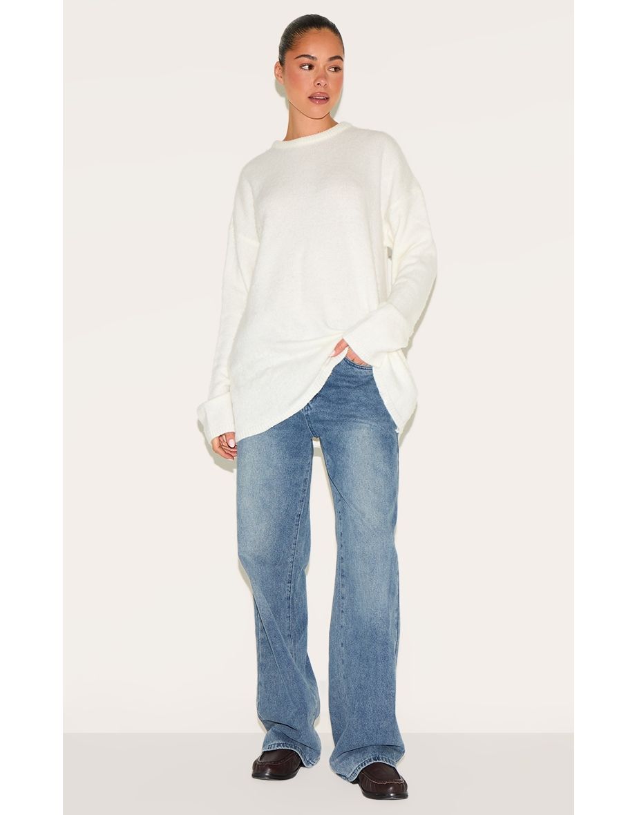 Cream Soft Knit Oversized Jumper
