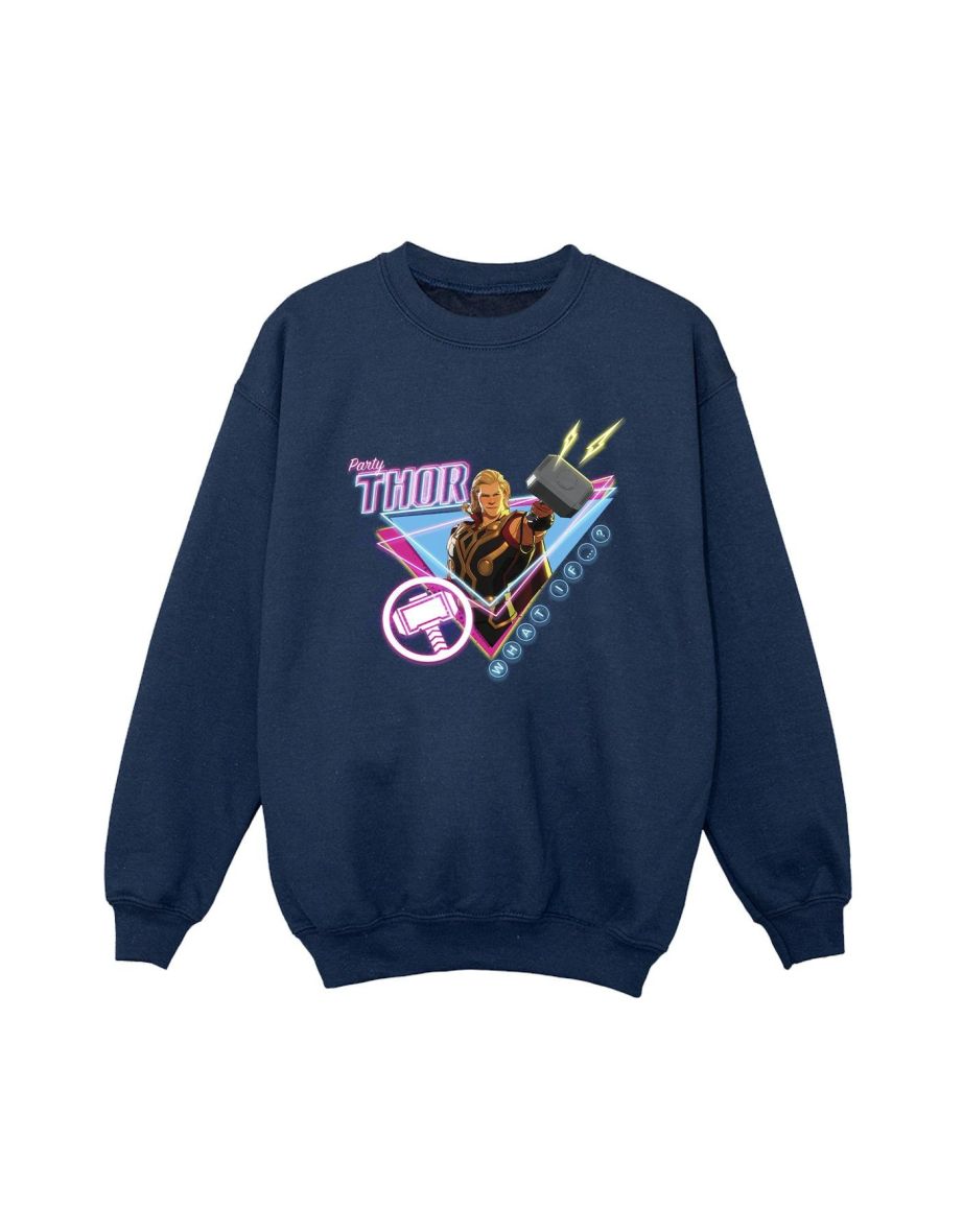 Marvel Boys What If Party Thor Alt Sweatshirt - Navy Blue - 1
