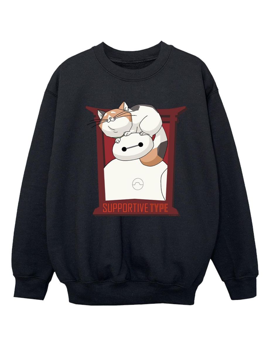 Disney Girls Big Hero 6 Baymax Frame Support Sweatshirt - Black