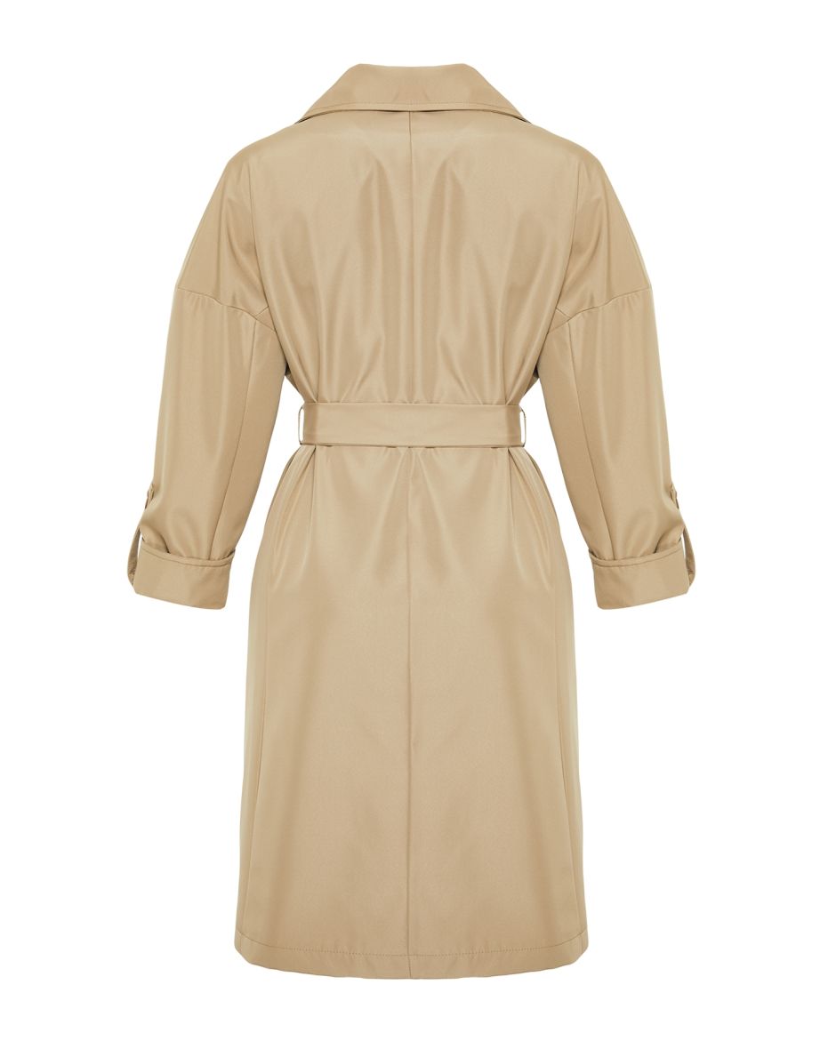 Light Khaki Regular Belted Trench Coat - 6