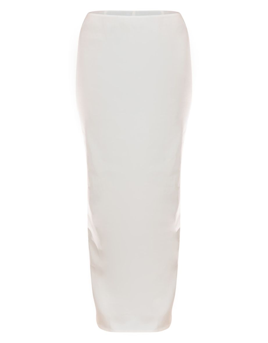 Cream Woven Mid Rise Maxi Skirt - 4