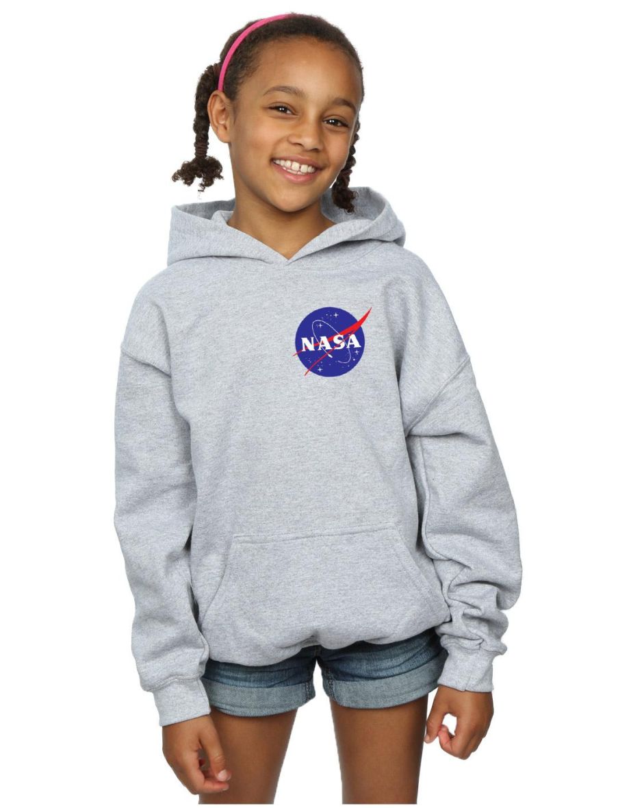 Shop NASA Girls Classic Insignia Chest Logo Hoodie Sports Grey Online in Bahrain VogaCloset