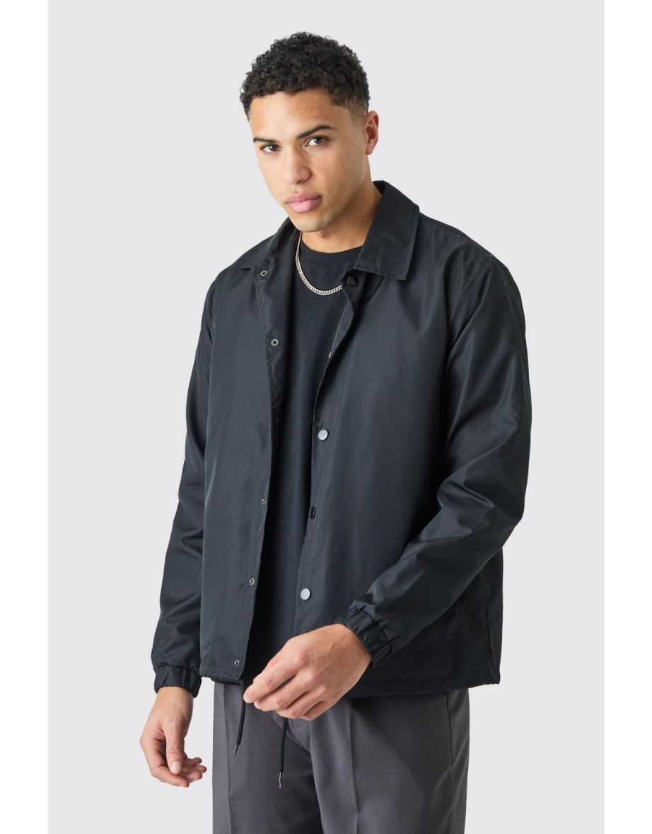 Collared Coach Jacket - black