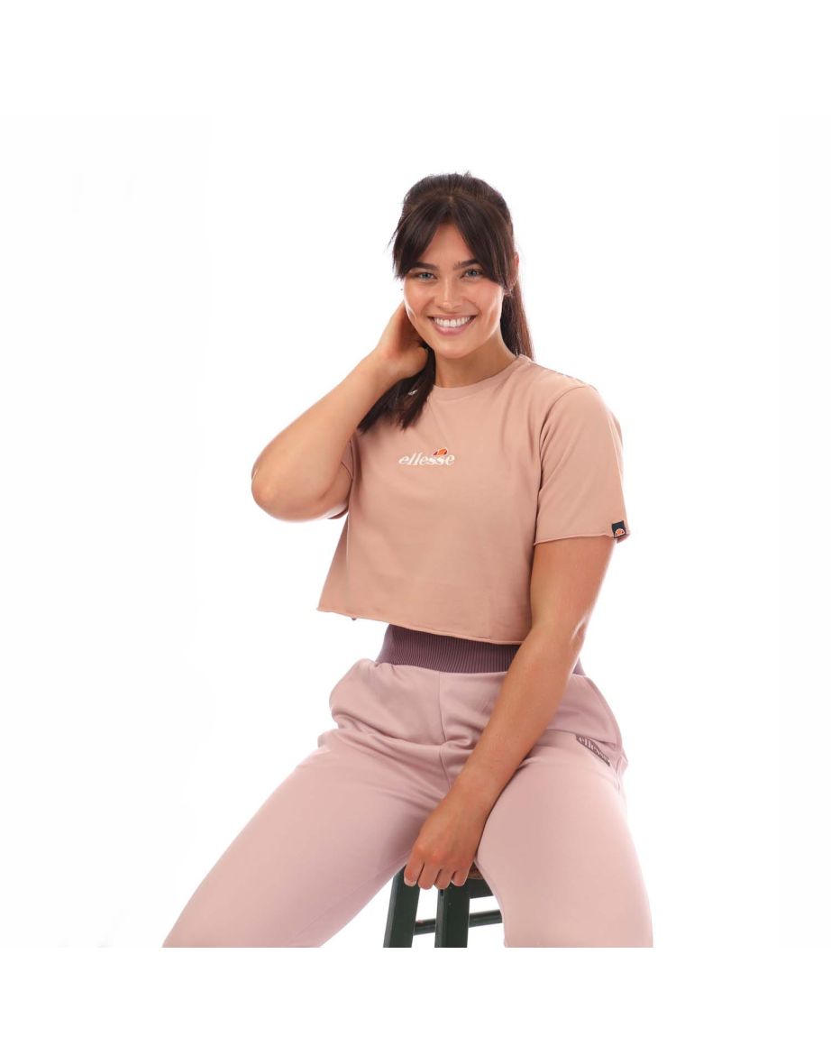 Women's Ellesse Celesi Cropped T-Shirt in Pink - 4