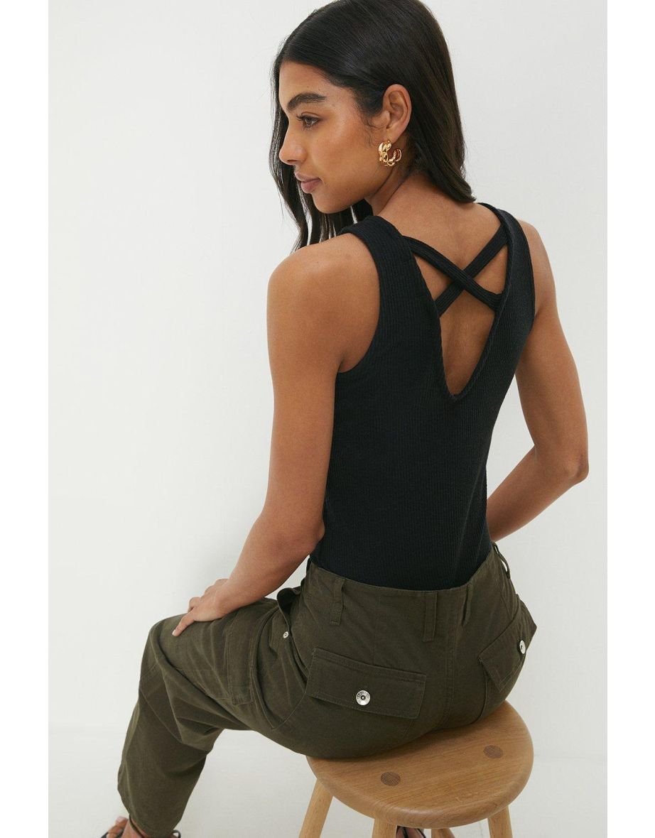 Crinkle Bar Back Bodysuit - 3