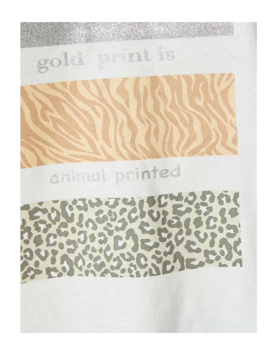 Printed T-Shirt Short Sleeve V-Neck Cotton - 5