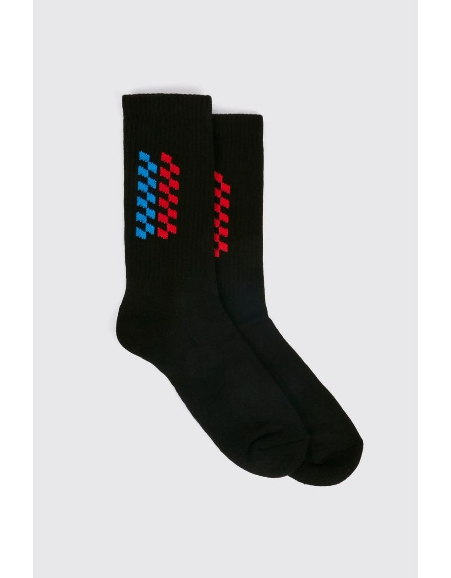 Embroidered Racing Point Sock - black