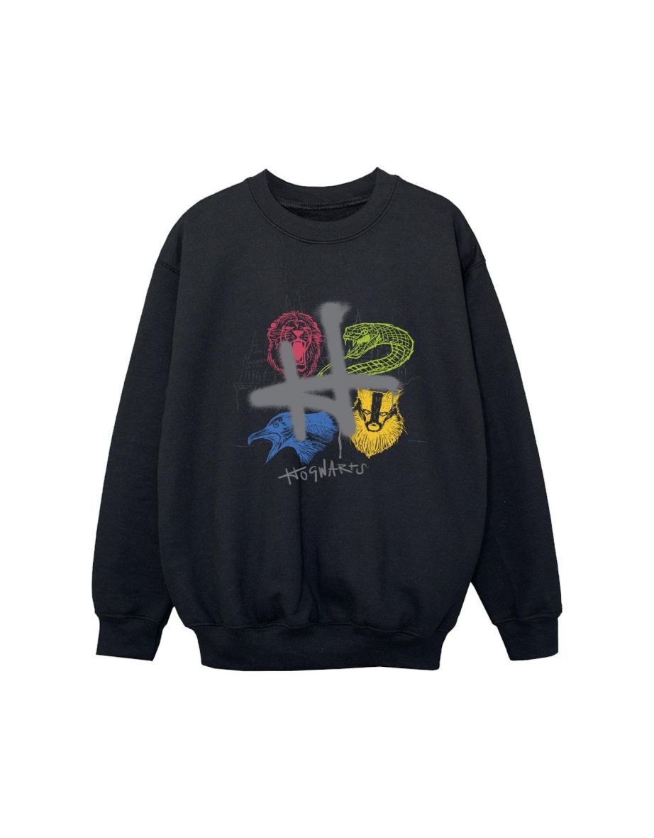 Harry Potter Girls Emblems H Spray Sweatshirt - Black