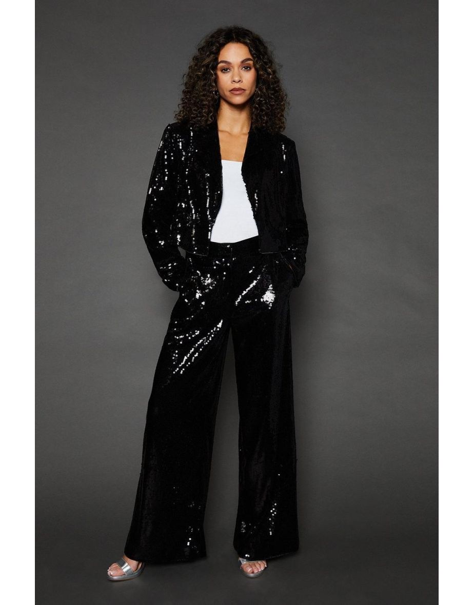 Sequin Crop Blazer