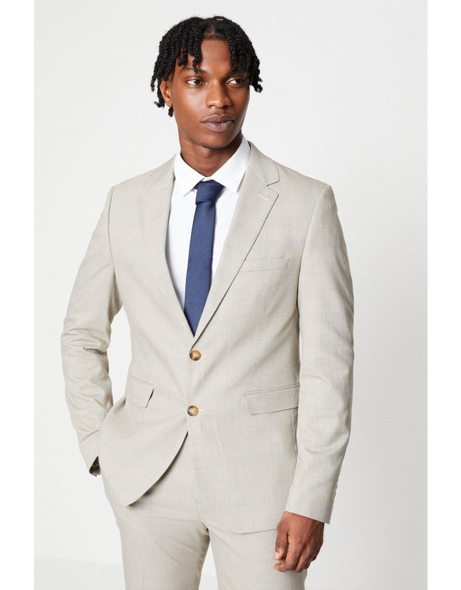 Neutral Pow Check Suit Jacket