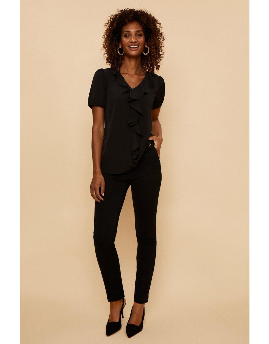 Petite Black Ponte Trousers