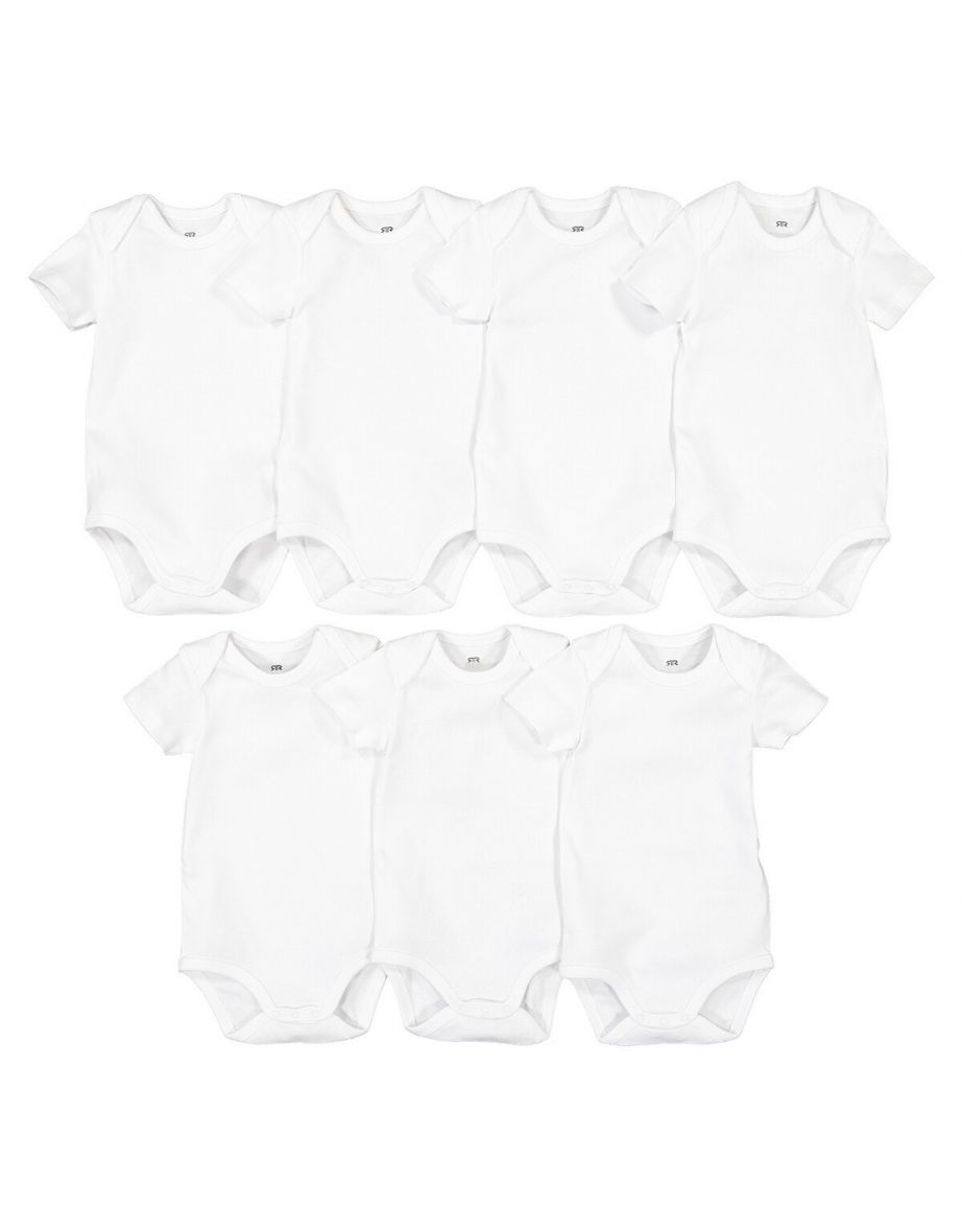 Pack of 7 Cotton Short-Sleeved Bodysuits