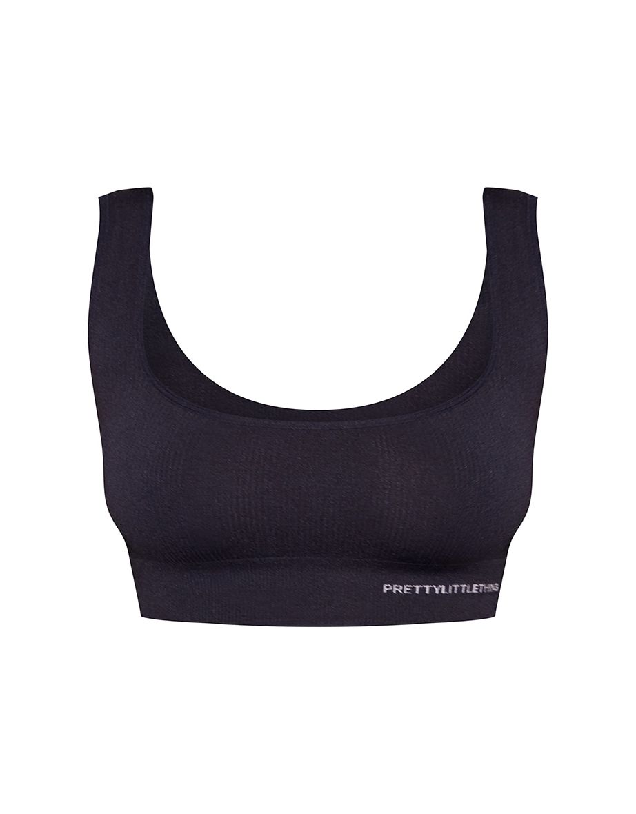 PRETTYLITTLETHING Black Recycled Seamless Square Neck Bra - 4