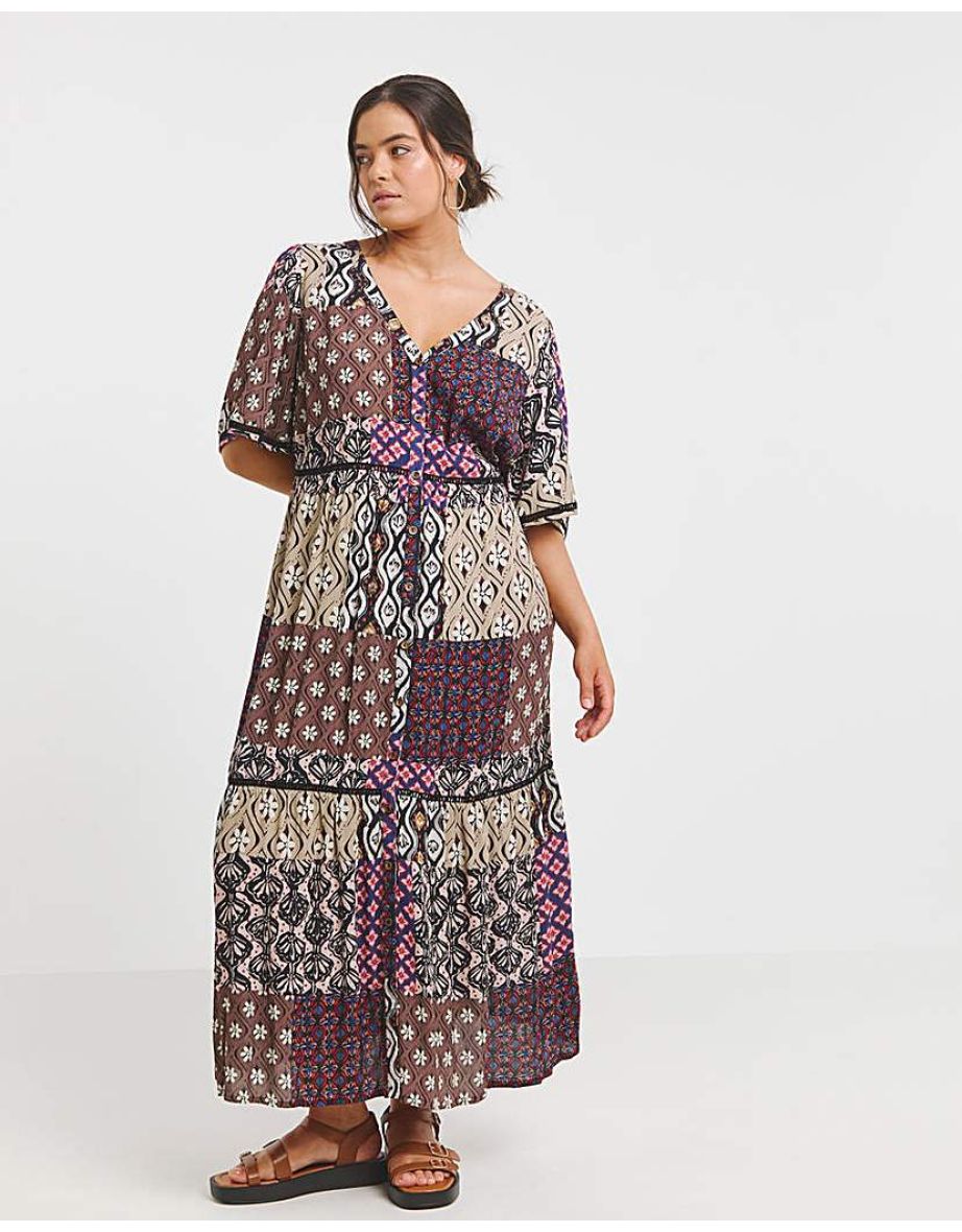 Crinkle Tiered Maxi Dress