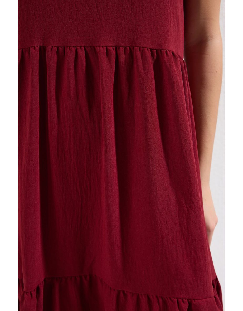 A-Line Midi Dress with Ruffles - 9