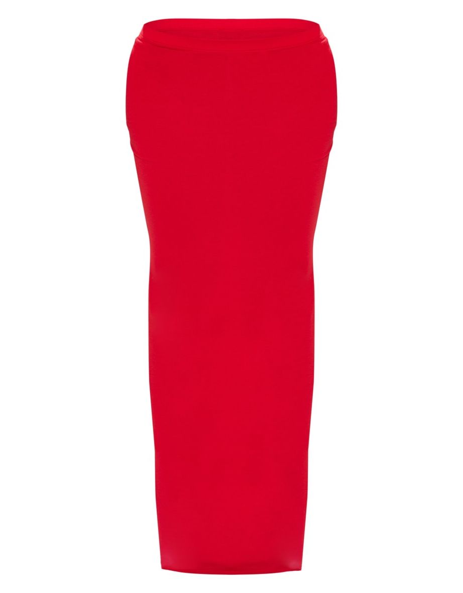 Red Bodycon Maxi Skirt - 4