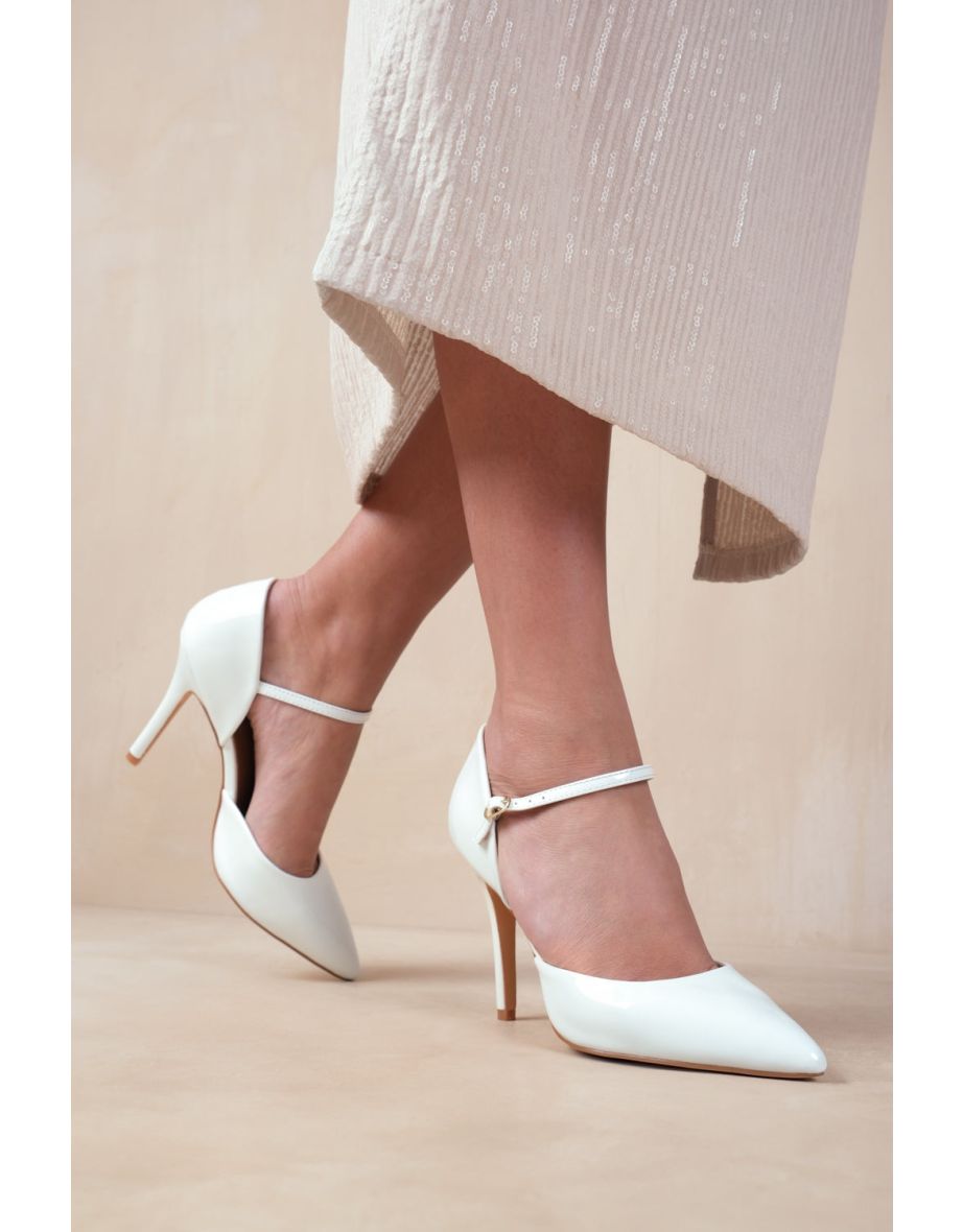REFLEX MID HIGH HEELS WITH POINTED TOE IN WHITE PATENT
