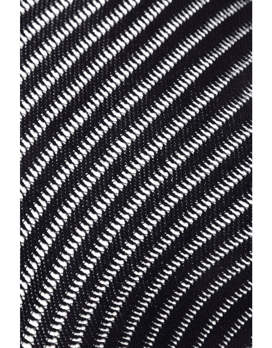 Striped Fishnet Tights - black - 2