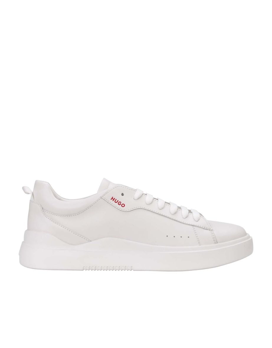 Men's Hugo Blake Leather Cupsole Trainers in White