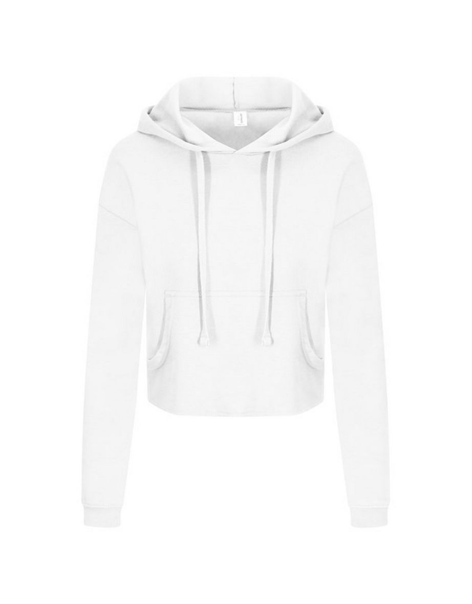Awdis Womens/Ladies Girlie Cropped Hoodie - Arctic White