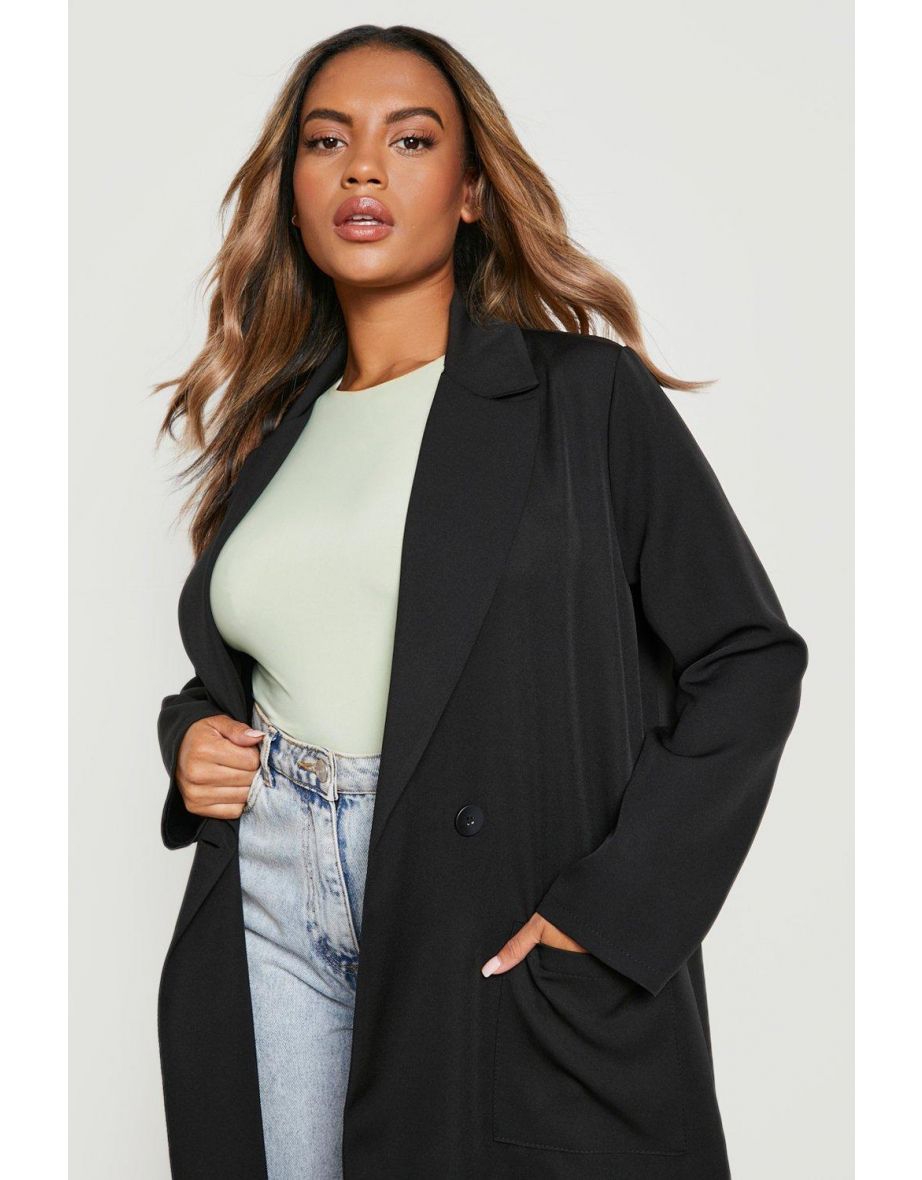 Plus Longline Duster Blazer - black - 3