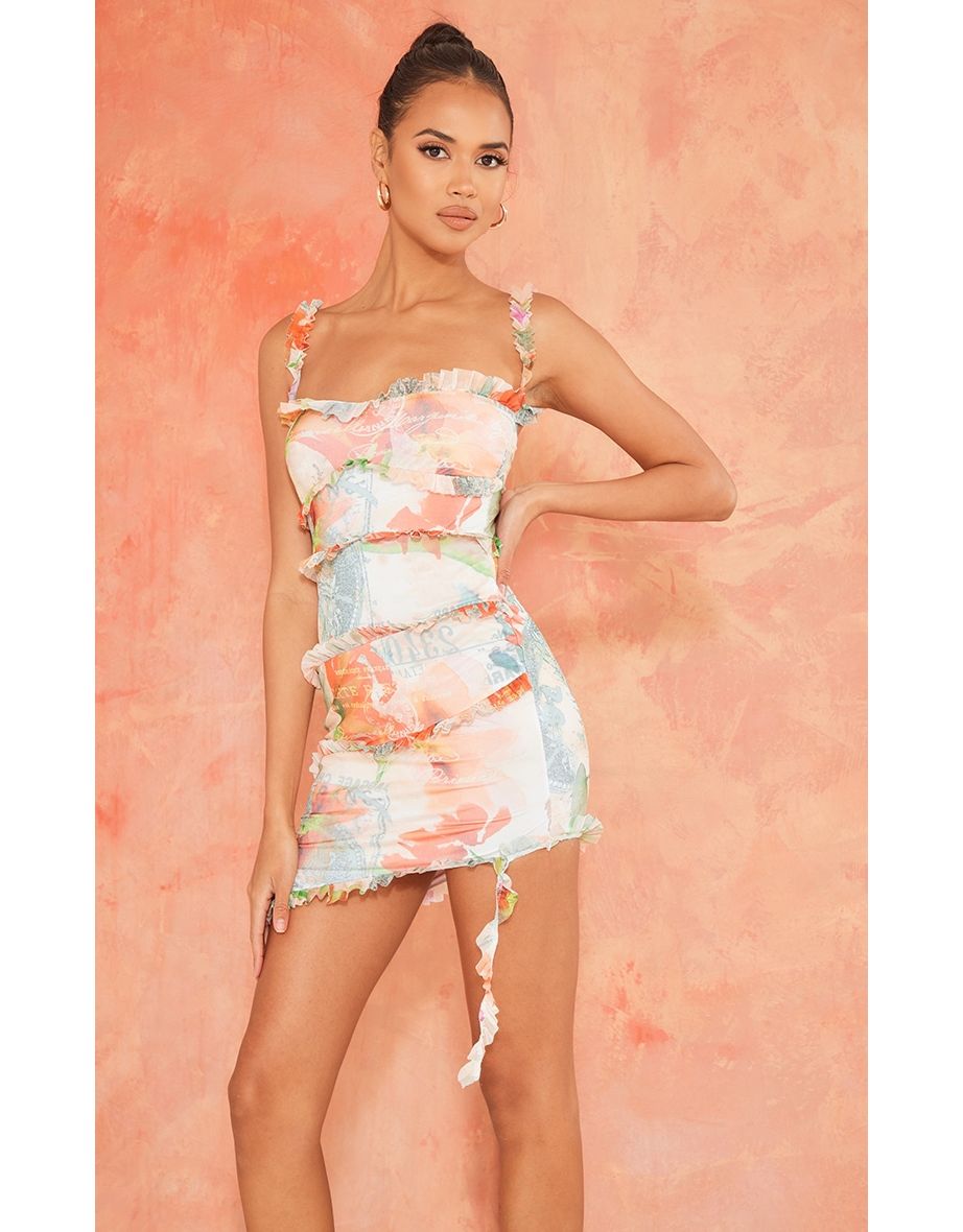 Tropical best sale bodycon dress