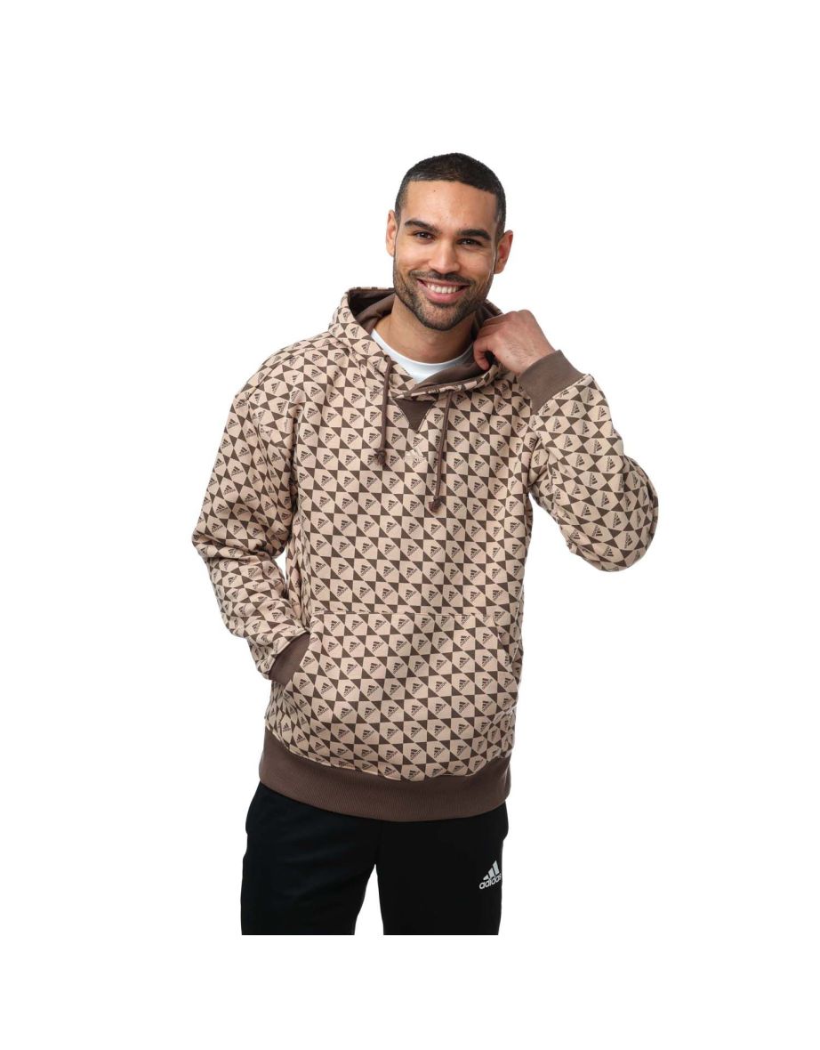 Men's adidas All SZN Logomania Hoodie in Cream