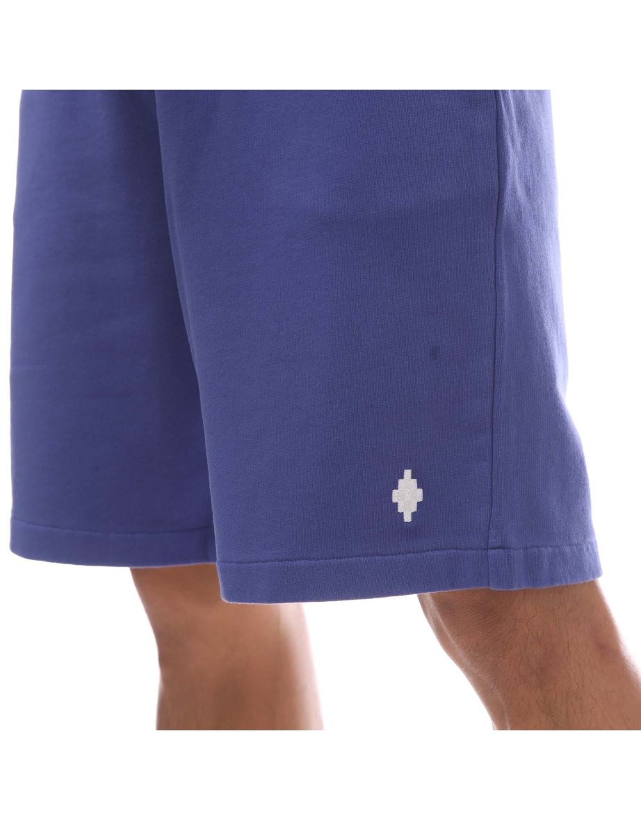 Men's Marcelo Burlon Cross Basket Shorts in Blue - 2