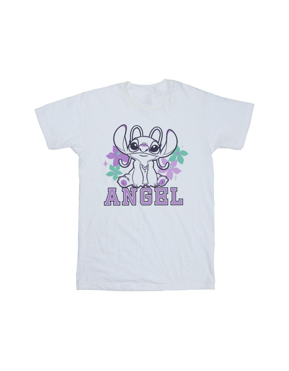 Disney Girls Lilo & Stitch Angel Cotton T-Shirt - White - 1