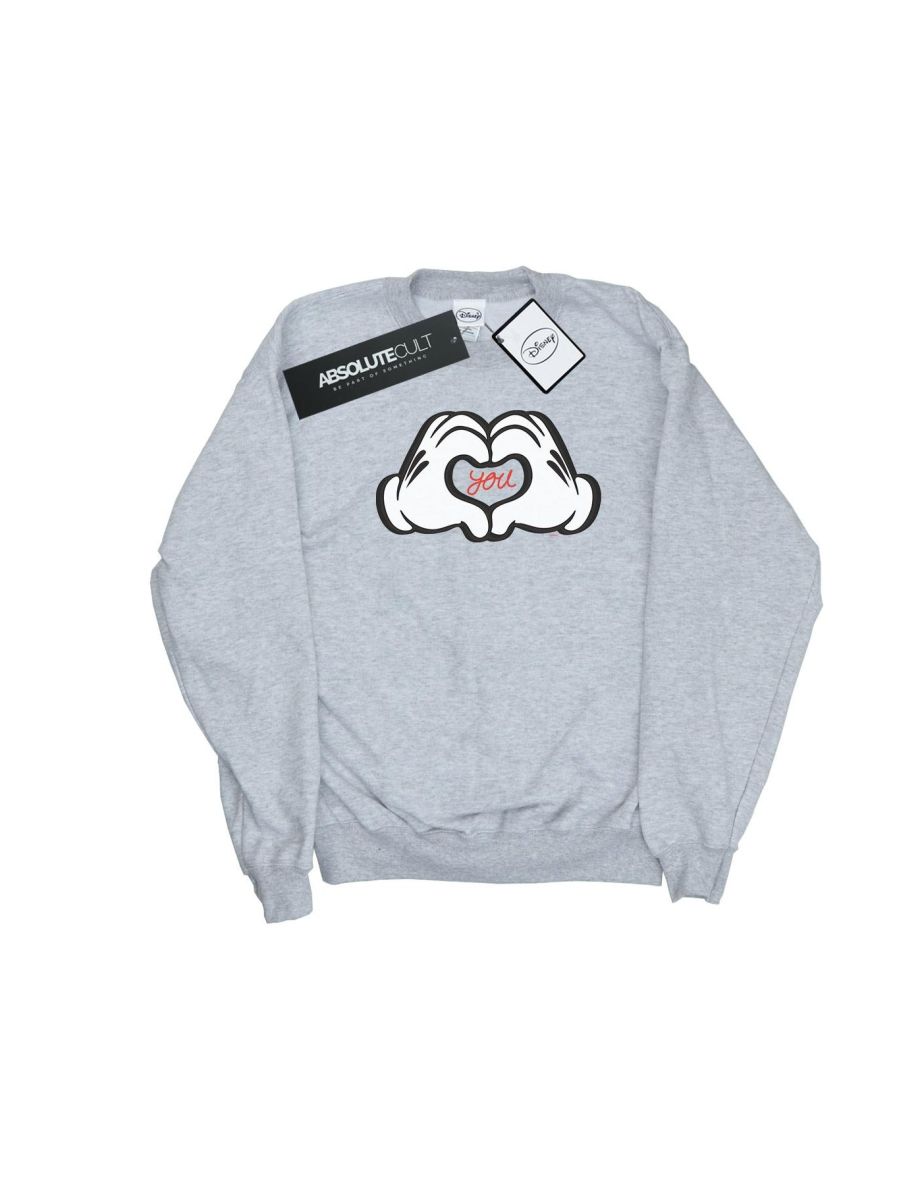 Disney Girls Mickey Mouse Loves You Sweatshirt - Sports Grey - 1