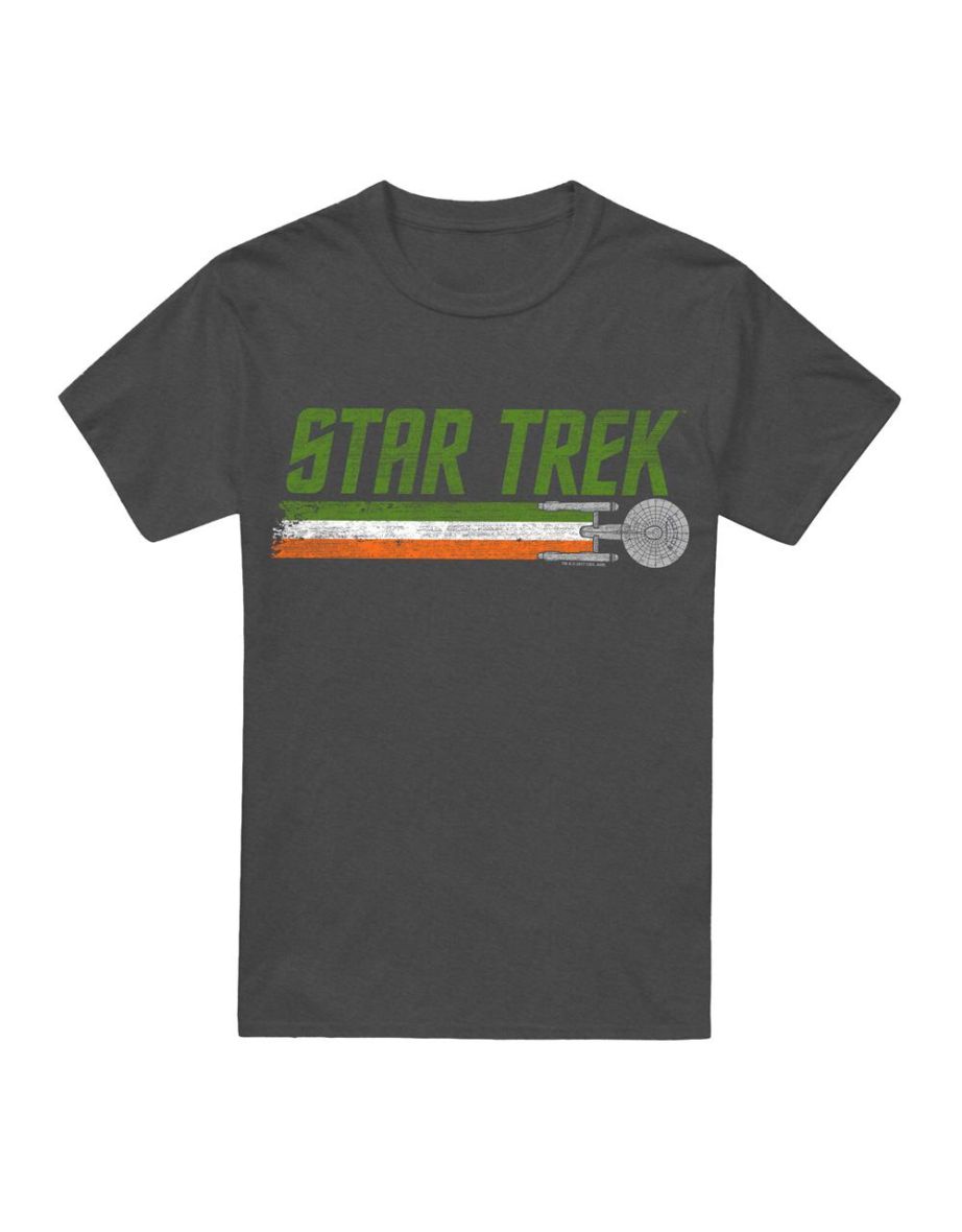 Star Trek Unisex Adult Irish Enterprise T-Shirt - Charcoal
