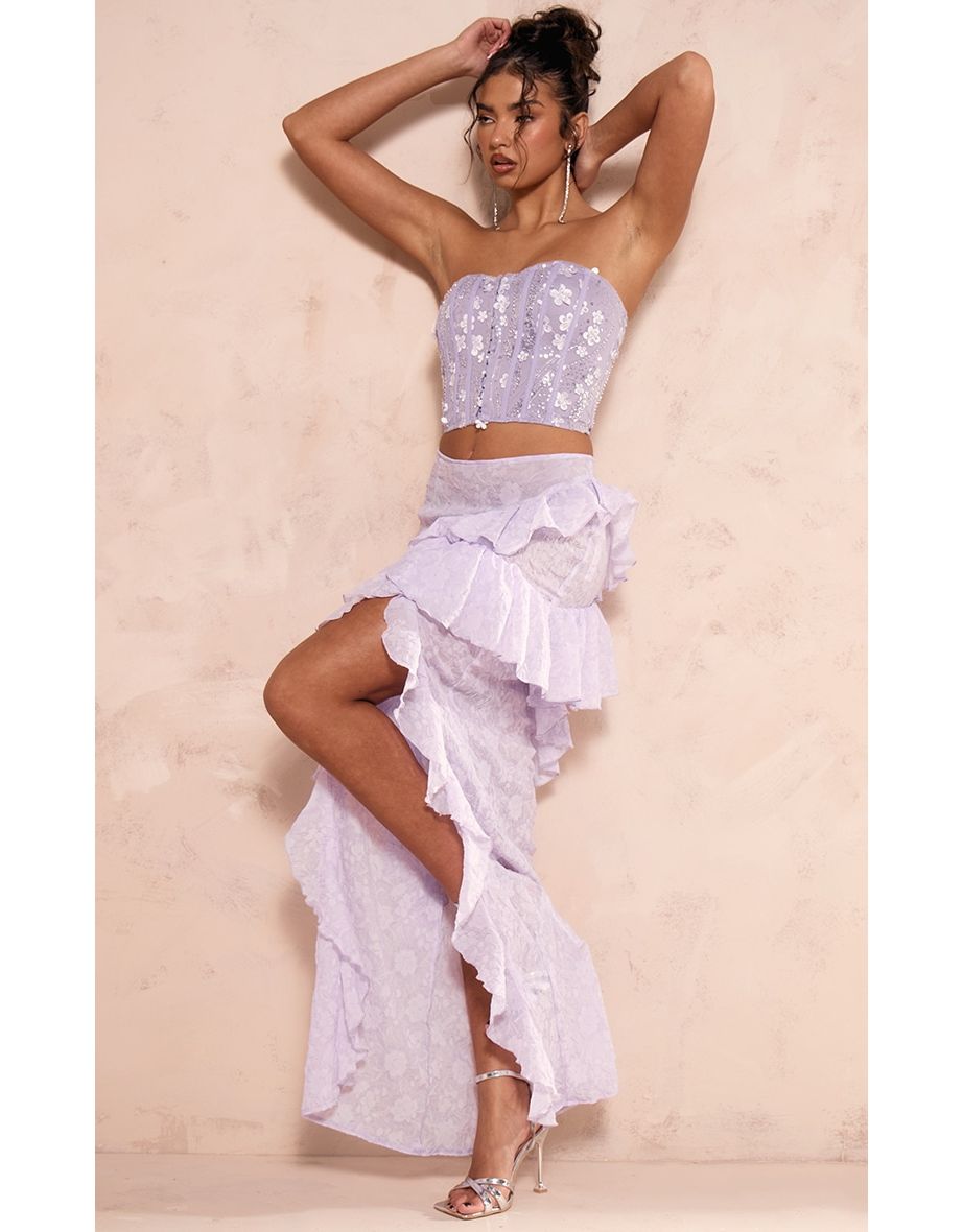 Lilac maxi fashion skirt